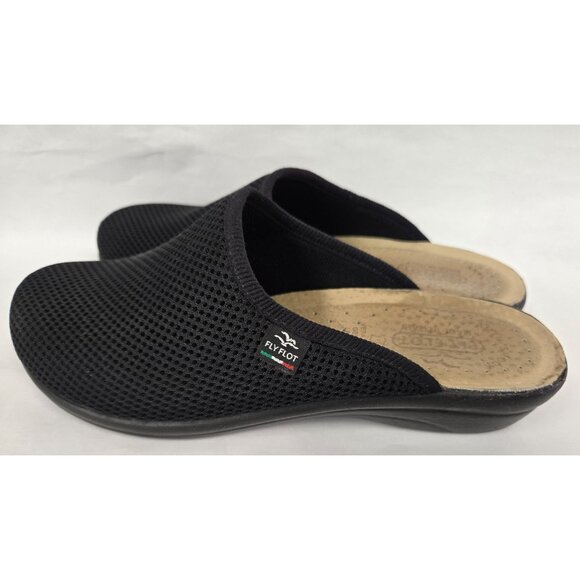 Fly Flot Ladies Black Mesh Slip_On Clogs Size 39/8.5 - Picture 3 of 6